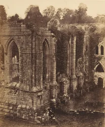 Fountains Abbey. Matsalen och köket, 1850-talet.