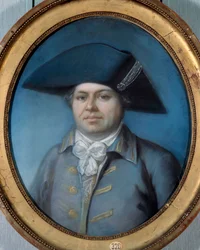 Porträtt av Georges Cadoudal (1771-1804) Han är en av de mest kända Chouanerna. Målning av Joseph Ducreux (1735-1802). 1700-talet. Orleans, Museum of Fine Arts