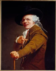 Självporträtt av konstnären under en spottares drag Målning av Joseph Ducreux (1735-1802) 1802 Sön. 0,91x0,72 m - Självporträtt av konstnären med ett hånfullt ansikte. Målning av Joseph Ducreux (1735-1802) 1802. 0,91 x 0,72 m. Louvren, Paris