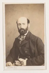 Portret van de schilder Bodin, halvfigur Antwerpenskolan. Porträtt biografier visitkort. Collection Dupont (serietitel)