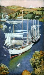Briggs on the Fowey Estuary, c.1929 (olja på panel)