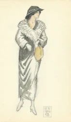 Fashionable Lady, 15.IV.1916, 1916 (penna & bläck och wc på papper)