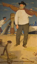 Fiskare som bär segel, 1907.