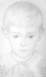 Porträtt av en ung pojke (ESA i åldern 7 år)