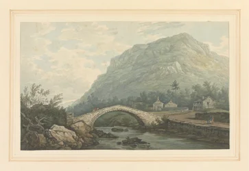 Utsikt över bron och byn Rydal