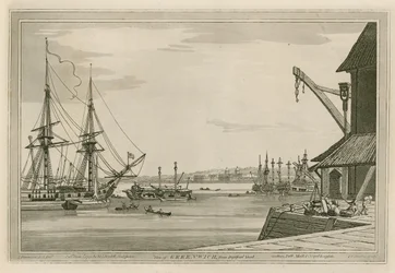 Utsikt över Greenwich från Deptford Yard