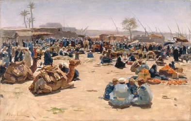 Market on the Nile, ca 1893 (olja på duk)