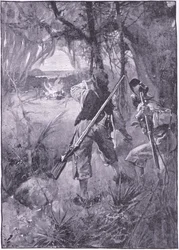 Alla deras hyddor och husgeråd som flammar upp tillsammans (litho)