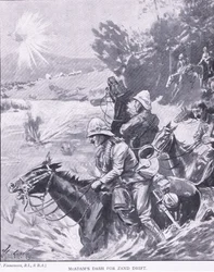 McAdams dash för Zand Drift, från After Pretoria: The Guerilla War publicerad av Harmsworth Bros Limited, 1901
