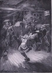 Skjut den nya kaptenen genom huvudet (litho)
