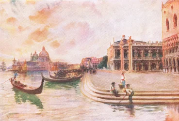 Molo, Venedig, från Hutchinsons pittoreska Europa publicerad av Hutchinson & Son, ca 1930