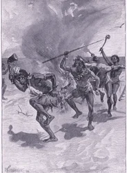 De dansade alla runt en eld (litho)