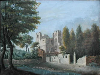 Italienskt landskap, ca 1820 (gouache på papper)