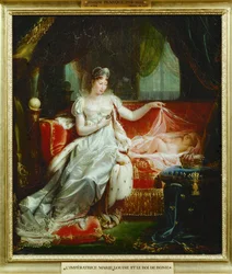 Kejsarinnan Marie Louise och hennes son, kungen av Rom (målning på duk)