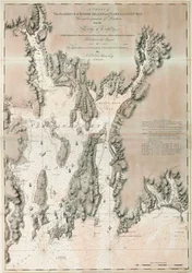 Sjökort över Ipswich Bay och Cape Ann, Nordamerikas Atlantkust