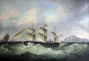 Charlotte utanför det gamla huvudet av Kinsale