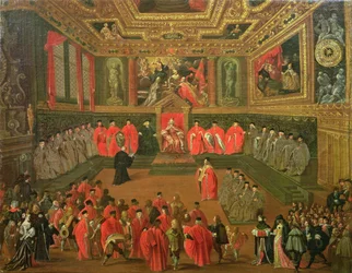 Publik med dogen på College of the Ducale Palace