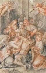 Pieta med änglar och putti
