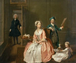 Samtalsstycke, troligen av konstnärens släkt, c.1732-5