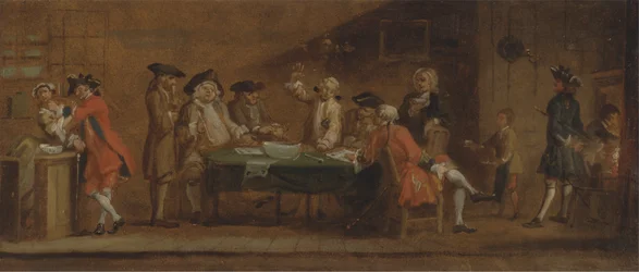 Figurer i en krog eller kaffestuga