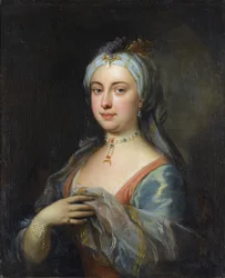 Porträtt av Lady Mary Wortley Montagu (1689-1762) av Highmore, Joseph (1692-1780), - Olja på duk, 76x61,5 - Privat samling