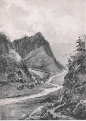 Afghanistan: Kabulkolonnens marsch till Khandahar, augusti 1880, illustration från British Battles on Land and Sea, 1915