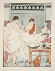 Gynekologisk undersökning, illustration från 