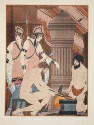 Glödande kol, illustration ur ”Hippokrates verk”, 1934