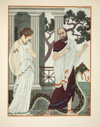 Jag vände mig om och såg en vacker kvinna, illustration från Hippokrates verk, 1934.