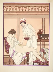 Svampbad, illustration från "Hippokrates verk", 1934