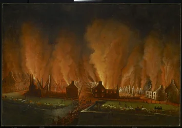 Elden i kvarteret Saint-Jean, sett västerut, 1848