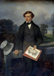 Porträtt av Gustave de Maupassant, författarens far. Målning av Joseph Louis Hippolyte Bellange (1800-1866)