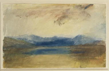 Ett bergigt landskap med en sjö, ca 1820-talet