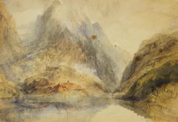 Ett schweiziskt alpinlandskap, ca 1843