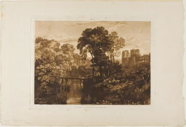 Berry Pomeroy Castle, tallrik 58 från Liber Studiorum