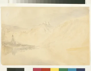 Dieblich On The Mosel (akvarell över penna på vitt papper)
