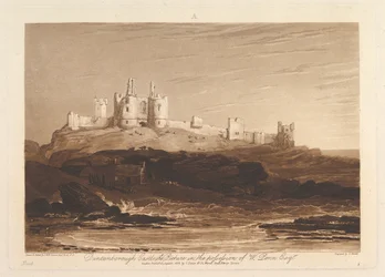Dunstanborough Castle Liber Studiorum, del III, skylt 14, 10 juni 1808.