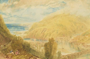East and West Looe, Cornwall, ca 1816 (akvarell på papper)