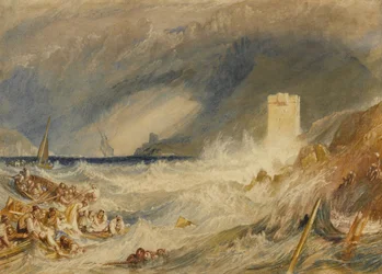 Ingången till Fowey Harbour, Cornwall, ca 1827
