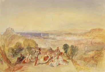 Genua, Italien, ca 1851 (akvarell på papper)
