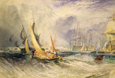 Gosport: ingången till Portsmouth Harbour (wc på papper)
