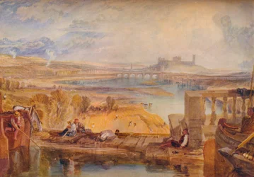 Lancaster, från akveduktbron, c1825