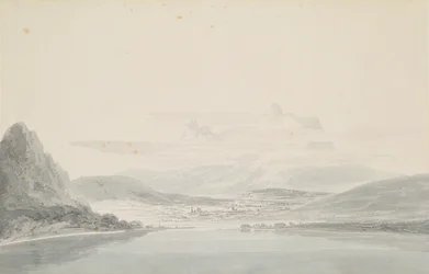 Landskap, efter John Robert Cozens (1752-99) (penna och akvarell på papper)