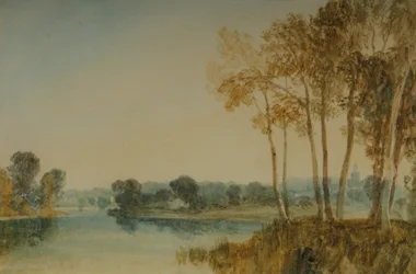 Landskap med träd vid Themsen, ca 1805 (akvarell på papper)