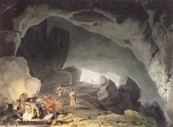 Peaks Hole, Derbyshire (färggravyr)
