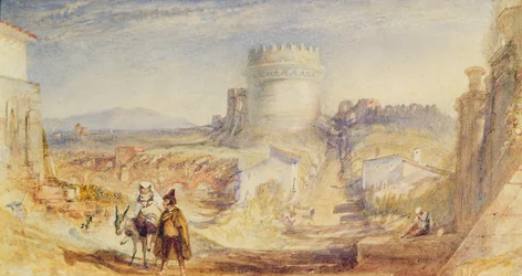 Rom, Cecilia Metellas grav, ca 1824 (akvarell på papper)