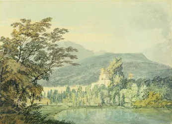 Sir William Hamiltons villa, ca 1795 (wc över penna på papper)