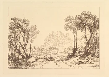 Slottet ovanför ängarna Liber Studiorum, del II, skylt 8, 1808.