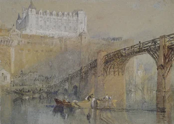 Château of Amboise, ca. 1830 (akvarell med kroppsfärg och penna och svart bläck)