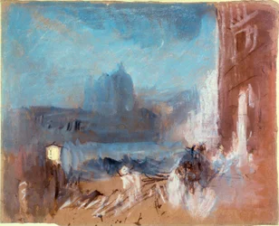 Santa Maria della Salute, Venedig, på natten, 1840